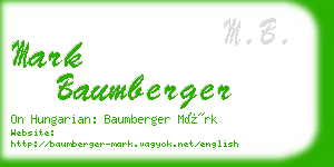 mark baumberger business card